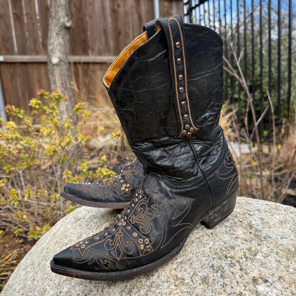 Old Gringo Milagros Western Cowboy Boots Womens Black Crystal Studs Pull Size 7B - Picture 4 of 12